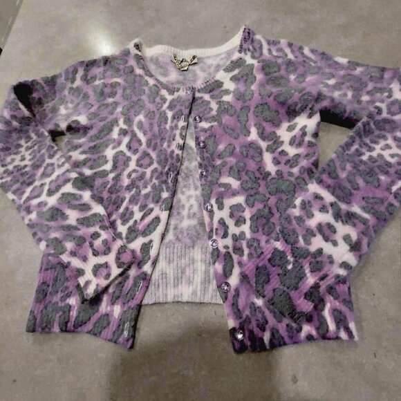 Cute Angora Animal Print Cardigan Sweater - Picture 5 of 8